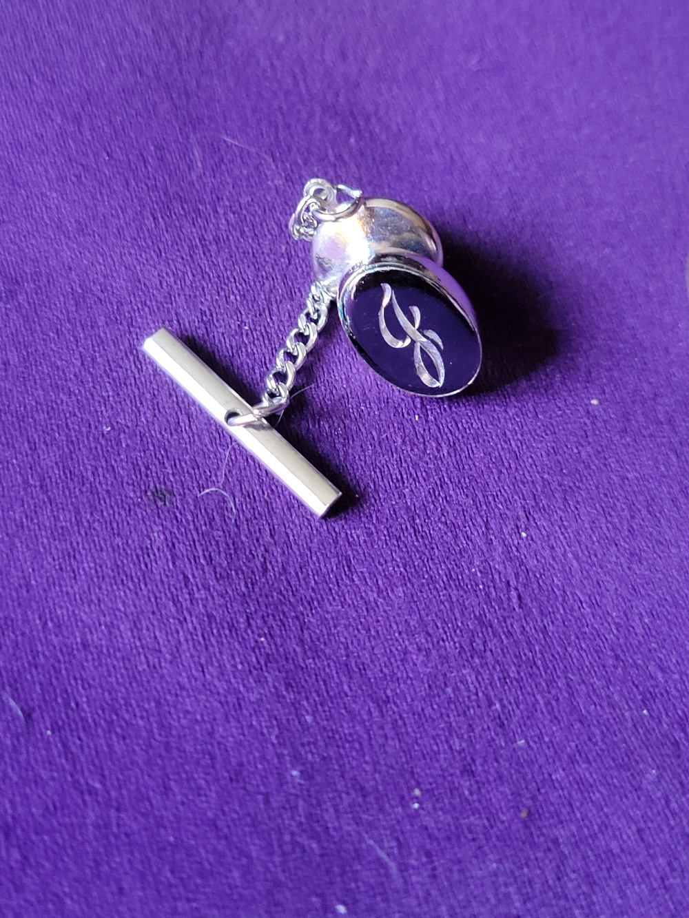 Silver Monogram Cufflink - Script 'J' SINGULAR-ONLY ONE